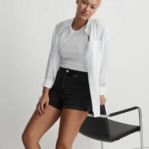 MADEWELL Curvy High Rise Denim Shorts Black 27